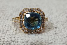 14k Yellow Gold Natural Blue