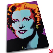 MARGARET THATCHER POP ART ANDY WARHOL STYLE CANVAS Wall Art Picture Print