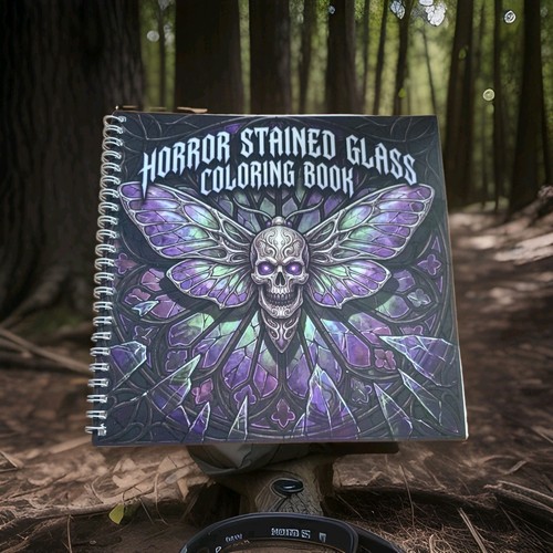 Horror stained glass colouring - stained,