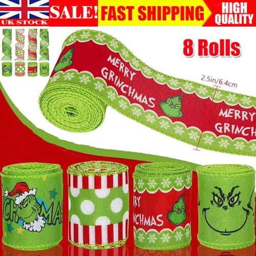 Rolls grinchs ribbon wired - ribbon,