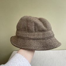 Christys London Vintage Beige Brown 100% Wool Tweed Fedora Trilby Hat Lomond