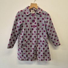 Girls Mini Boden Coat Age 9 10 Years Grey Purple Spot Velvet