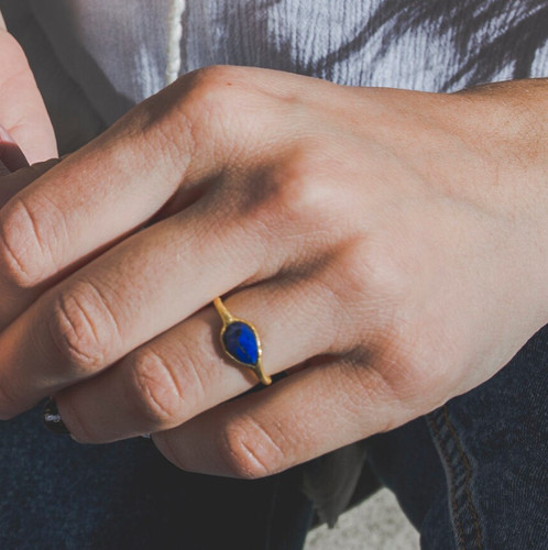 Natural teardrop blue lapis - natural,