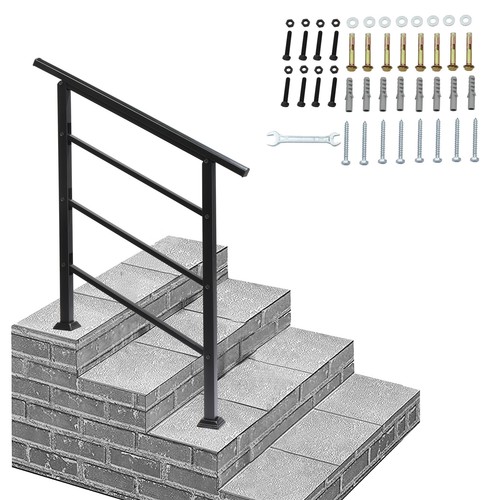 Iron handrail stair railing - handrail,