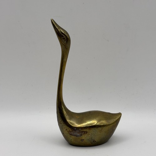 Vintage brass swan figurine - vintage,