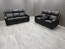 3+2 SEATER SOFA SET IN BLACK