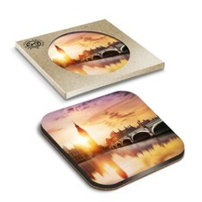 1 x Boxed Square Coasters - Big Ben Westminster Bridge London  #21219