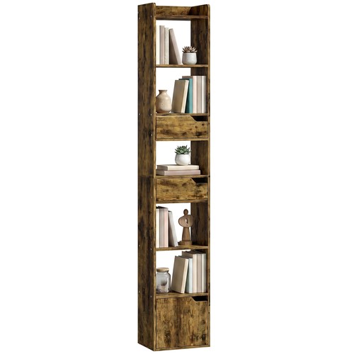 Homcom bookcase tall narrow - homcom,