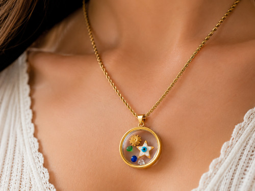 Women gold floating glass - women's,
