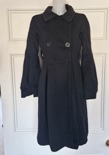 Max Mara Sportmax black wool coat. Damaged silk lining. Size 8