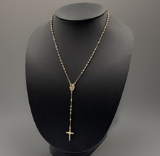 9CT Gold On Sterling Silver Rosary Beads with Miraculous Medal Junction