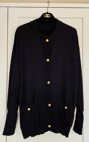 Chanel ladies black cardigan - black,