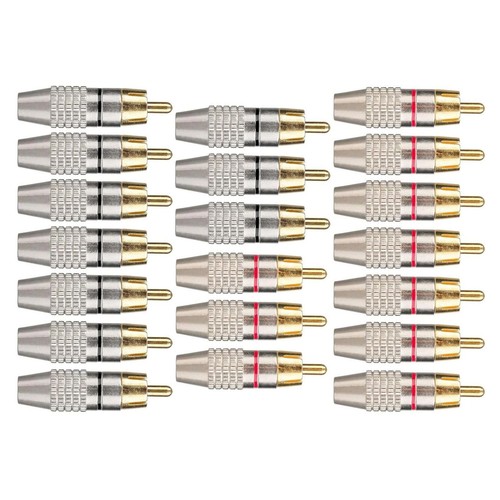 Rca male plug solderless gold - rca,