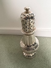 Large Victorian Solid Silver 925 Sugar Shaker 1884 London 318 grams-Maker JSB