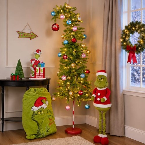 Grinch bent christmas - christmas, tree
