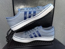 Adidas Nizza Classic Canvas Trainers Blue Casual Low Top Uk Size 8 