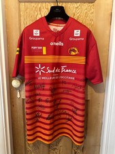 Catalans Dragons 2021 Away Rugby League Shirt – Squad Signed – O’Neills – 3XL