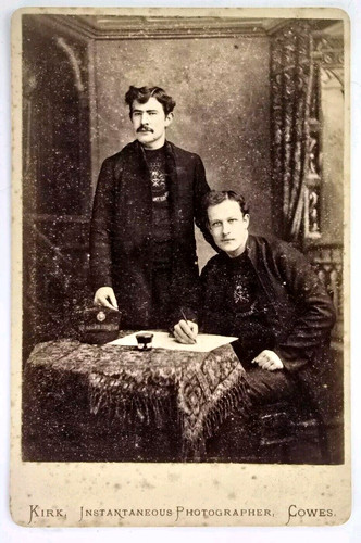 Antique cabinet card photo two - cabinet,