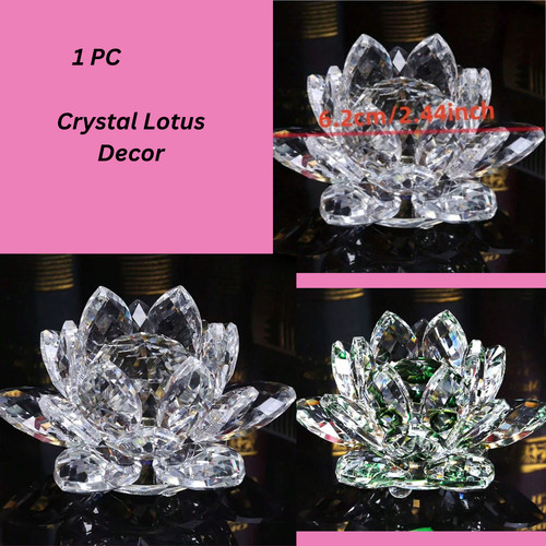 Crystal lotus flower ornament - lotus,