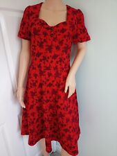 Voodoo Vixen red sweetheart knee length dress open back size L evening going out