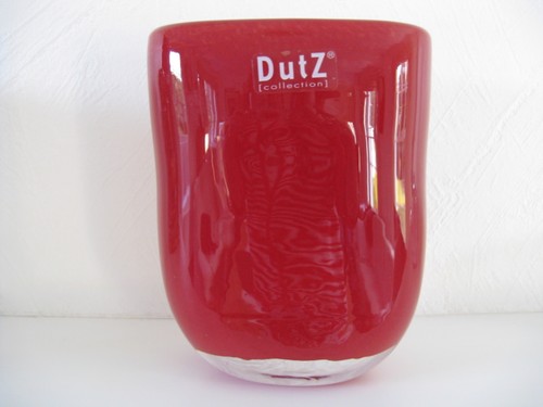 Red glass oval vase dutz - oval,