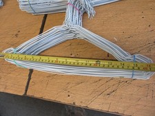 Coat Hangers 100 X White Metal NOTCHED Wire 40cm Clothes Garment Suit Trouser