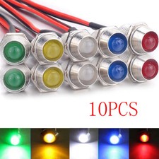 10pcs 12V 8mm Indicator Light LED Lamp Bulbs Small Pilot Dash Panel For Car Boat