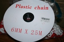 PLASTIC BARRIER CHAIN WHITE RED 6MM X 25M