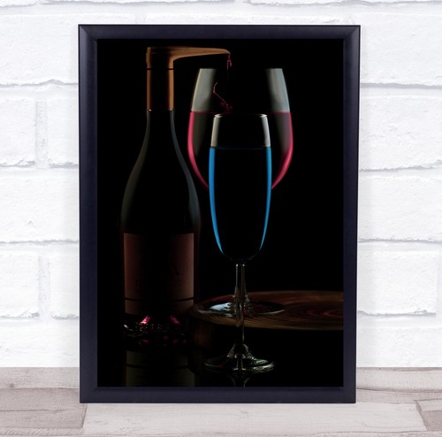 Wine glasses bottle dark - , red