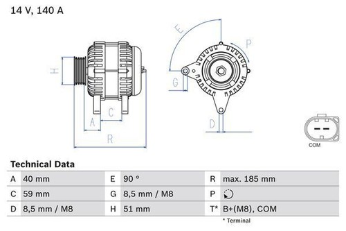 Bosch alternator for golf - vw,