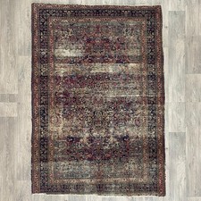 191 x 133cm Antique 1910 Handmade Persiann Carpet Kermann Distressed Wool Rug