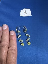 Vintage Natural Peridot Vine Leaf Drop Earings