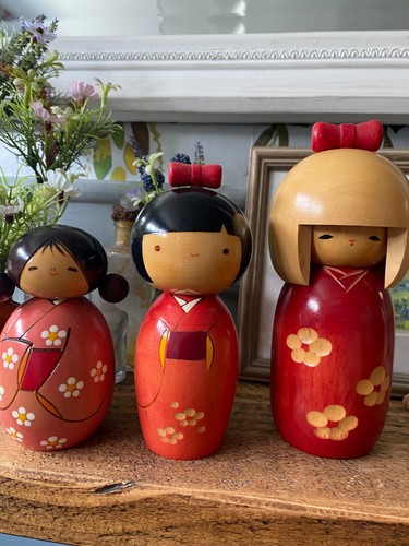 Kokeshi wooden dolls vintage - dolls,