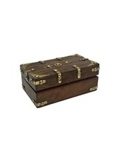 Wooden Treasure Chest Rustic  Keepsake Box Antique Style Small Retro Trinkets