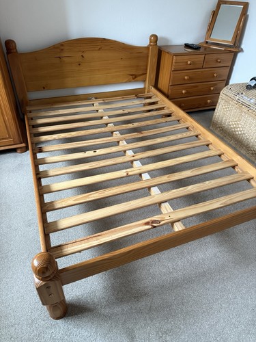 Wooden double bed frame with - frame,