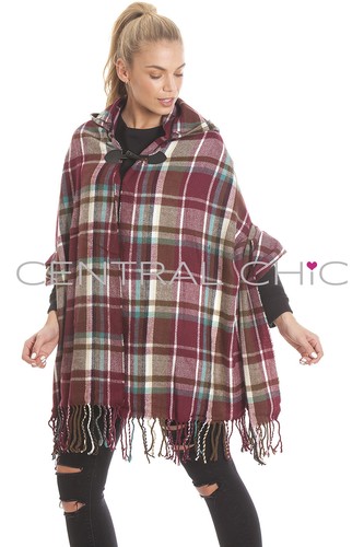 Tartan checked blanket wrap - checked,