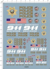 water slide decals 1/6 1/10 1/12 1/18 1/24 911 police (61670) for model kits