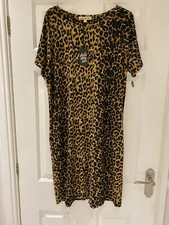 BELLE VERE NOTTE LEOPARD STRETCH SHIFT DRESS WITH POCKETS SIZE M (14/16)