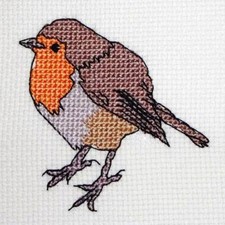 Christmas Robin modern counted