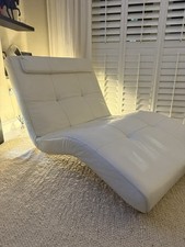 White Leather Chaise Lounge