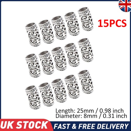 15x silver hair beads - 15x, dread