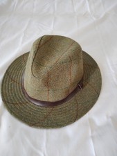 Hawkins Huntsman Green Tweed Fedora Hat Size 58cm