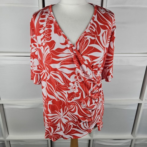 Kim floral red white top - &,