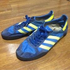 Vintage 80's Adidas Marathon 80 Blue x Yellow Sneaker without box Men Us9.5