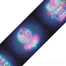 Video Gamer Neon - Bedroom Wall Border - Eco Friendly 1.3m Self Adhesive Strips