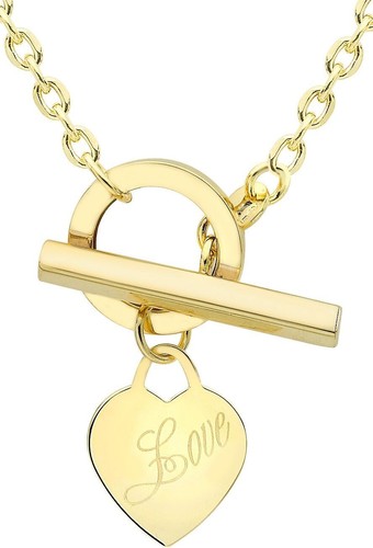 9ct yellow gold love heart - gold,