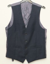 BHS Blue mix waistcoat size 38 chest smart wear worn mens wedding smart
