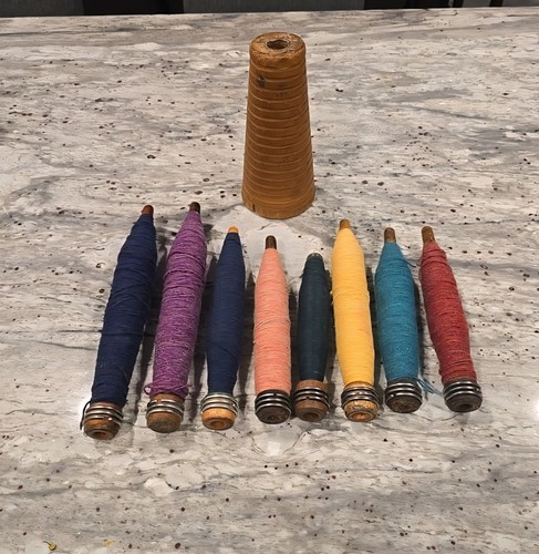Vintage wooden textile - vintage, spool