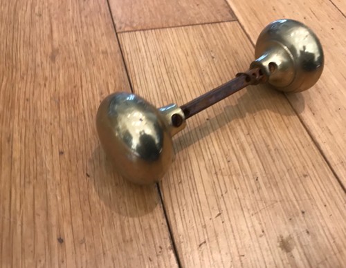 Pair vintage brass - door, knobs