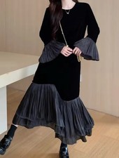 Evening black velvet vtg - evening,